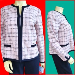 Liz Claiborne Tweed Blazer  Size 10 Petite Colors Pink and Black